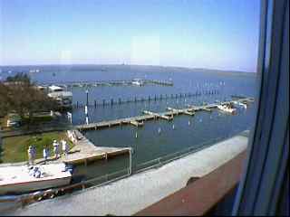 view of the dock from the window