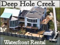deep hole creek waterfront rental banner