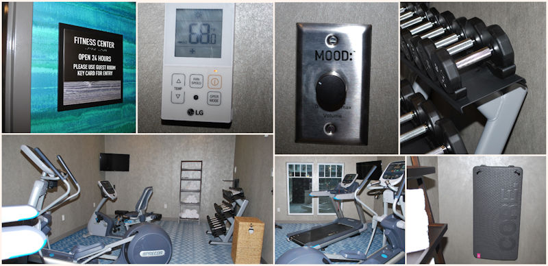 Collage of hotel fitness room resized