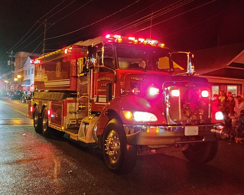 Christmas Parade Chincoteague Fireman