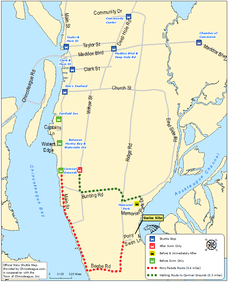 Official Pony Swim Shuttle Map
